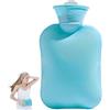 pologmase Borsa 'acqua calda invernale, piccola borsa per bottiglia d'acqua portatile - Borsa 'acqua calda in PVC, capacità 500 ml, allevia il dolore, impacco caldo, scaldamani