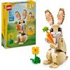 LEGO Creator 3 in 1 Adorabile Coniglio Giocattolo - Animale che si Trasforma in Lama o in Foca - Idea Regalo di Compleanno Creativa per Bambine e Bambini da 8 Anni in su - 31162