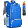 ZOMAKE Zaino Pieghevole Ultraleggero, Zainetto Leggero Ripiegabile da Viaggio 30L, Richiudibile Backpack Salvaspazio Trekking Piccolo Tascabile per Uomo Donna (Blu Scuro)