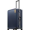 LEVEL8 Valigia trolley con telaio in alluminio, valigia rigida con 4 ruote spinner, doppia serratura TSA, valigia da viaggio grande, 99 litri, blu