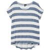 VERO MODA Vmwide Stripe S/L Top Ga Noos, T-Shirt Donna, Blu Cinese/Strisce: Bianco Neve, S