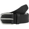 Tommy Hilfiger Uomo Cintura Soft Leather con Fibbia Arrotondata, Nero (Black), 115 cm