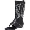 Generic Sandali estivi da donna con zeppa, stivaletti a media altezza, stivali da cowboy con punta rotonda, sandali con zeppa da donna, scarpe da sera, sandali estivi da donna, Nero , 38 EU