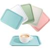 Solinorex 5 Pezzi Vassoio Plastica Riutilizzabili 24,5x17,5cm, Vassoio da Portata, Piatti Plastica Rigida Lavabili, Vassoio Antiscivolo da Portata, Rettangolare Vassoi per Cucina Ristorante Caffè 5 Colori