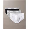 CALVIN KLEIN SLIP HIP BRIEF 3PK NB4388 CALVIN KLEIN BLACK/WHITE/GREY HEATHER
