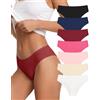 SHARICCA Slip da donna senza cuciture, traspiranti, elasticizzati, hipster, comodi, biancheria intima da donna, confezione multipla, S