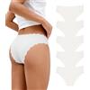 SHARICCA Mutandine da donna, slip senza cuciture, stretch, hipster, perizoma brasiliano, slip invisibili, mutandine morbide, tanga, slip a righe, bikini, mutandine per donne, confezione multipla, L