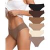 SHARICCA Slip da donna senza cuciture, traspiranti, elasticizzati, hipster, biancheria intima comoda per donne, confezione multipla, S