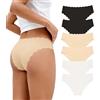SHARICCA Mutandine da donna, intimo senza cuciture, slip stretch, hipster, perizoma brasiliano, slip invisibili, mutandine morbide, tanga, bikini a righe, mutandine per donne, confezione multipla, M
