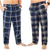 Get Trend Pantaloni Pigiama Uomo Invernale, Set 2 Pezzi Pantalone Lungo con Tasche Laterali, Abbigliamento da Casa, Regalo Uomo (XL, Marina/Beige, 2)
