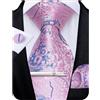 DiBanGu Cravatta da uomo in seta intrecciata con motivo cachemire floreale con tasca quadrata gemelli fermacravatta per matrimonio aziendale, Rosa e blu., Taglia unica