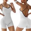 XDSP Tuta Intera Donna Sportiva Elegante Pantaloncini Tight V back Jumpsuit Tuta senza Slims maniche per sport Scrunch Butt tuta yoga con intera elasticizzata One Piece Palestra Bodysuit