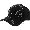 Healvian Bling Baseball Cap con scintillante stella a cinque punti, elegante, protezione dai raggi UV, per uomo e donna, alla moda, per sport all'aria aperta e tutti i giorni, look denim nero