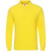 Dressnu Polo da Uomo in Cotone a Maniche Lunghe con Colletto, Giallo, 4XL