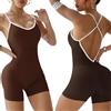 XDSP Tuta Intera Donna Sportiva Elegante Tight Scrunch Butt V back Jumpsuit Tuta senza Slims maniche per sport senza schiena tuta yoga con tuta intera elasticizzata One Piece Palestra Bodysuit