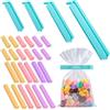 Daleweo 32 Pezzi Clip di Chiusura Ermetica per Sacchetti Alimentari, Pinze Sigillanti Plastica Colorate Riutilizzabili 6/9/14 cm, Chiudi Pacchi Sacchetti per Confezionare Caramelle Snack Fresco (32)