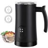 Liksiy Montalatte Elettrico, 4-in-1 Montalatte e Scaldalatte Automatico, 350ml/11,8oz, Crea Schiuma Calda e Fredda per Latte, Ideale per Latte Macchiato, Cappuccino e Cioccolata Calda (Nero)