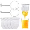 HOMEJOY 4 Pezzi Sacchetto Filtrante Latte Vegetale Sacchetto Filtrante Alimentare Riutilizzabili Sacchetti di Latte di Noci per il Filtraggio di succhi Caffè Vino Rosso Zuppe Vino