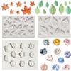 DKDDSSS 3 Pezzi Stampi in Silicone, Stampo Silicone Fiori, Stampo Foglia d'Acero, Mini Margherite, per Torte, Piccoli Fiori, Fondente, Torte, Cioccolato, Sapone, Cubetti Di Ghiaccio, Cera
