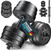 RE:SPORT Set di manubri a 2 pezzi regolabili da 20 kg | Set di manubri con 2 manubri | Manubri con pesi e chiusura a 4 stelle | Manubri fitness per lo sviluppo muscolare, l'allenamento e la casa