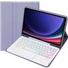 INF Custodia Tastiera Bluetooth Viola con Touchpad per Samsung Galaxy Tab S7 FE 12.4 pollici