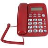 Goshyda Telefono Vivavoce Fisso, Selezione Rapida a Due Tasti Telefono Aziendale Semplice e Conveniente a Risparmio Energetico per Office Home Hotel(Rosso)