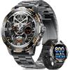 LIMIGE Smartwatch Uomo,800mAh Orologio Intelligente Fitness con Chiamate Bluetooth,1.43 AMOLED Militari Smart Watch Torcia/IP68/200 Modalità Sportive/Cardiofrequenzimetro/Due Cavi Android iOS Nero