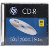 HP CD-R 52x Dischi Vuoti (80 minuti/700 MB) - Confezione da 10 Dischi Sottili con Custodia Gioiello