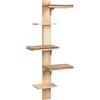 Kerbl Pet albero tiragraffi da parete Timber, 150 cm, legno massiccio, salvaspazio, cuscini in peluche rimovibili, tavola in sisal per la cura degli artigli, per gatti fino a 4,5 kg