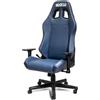 Sparco Sedia Ufficio Gaming Coach, Schienale Reclinabile 150°, Braccioli 2D, Supporto Lombare, Ecopelle, 60x60x100 cm (Fodera blu navy - Cuciture argento)