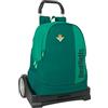 safta Real BETIS BALOMPIÉ - Zaino, schienale ergonomico, con carrello Evolution, ideale per bambini di diverse età, comodo e versatile, qualità e resistenza, 32 x 14 x 43 cm, verde acqua, M, Casual