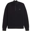 FRED PERRY Uomo Fred Perry Maglione Mezza Zip In Cotone Waffle