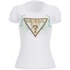 GUESS Donna Guess T-shirt Flower Triangle Stras Donna
