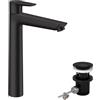 hansgrohe Talis E Miscelatore monocomando lavabo 240 con saltarello, nero opaco, 71716670