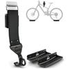 Borgen Supporto a parete per bici con gancio, nero, fino a 32 kg | Compatibile con e-bike, bici da corsa e MTB, con gancio gommato antigraffio e montaggio stabile e salvaspazio.