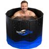 WAVYEASE Vasca Portatile e Pieghevole | Doppio Uso: Crioterapia & Idromassaggio | Bagno Ghiaccio e Immersione Fredda | 80x66 cm | per Interni ed Esterni (Nero)