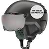 Atomic Savor Visor JR Casco da sci con visiera, per bambini e ragazzi, nero, misura S, massimo assorbimento degli urti, ventilazione Active Aircon, lenti a specchio, 51-55 cm