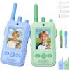 GREENKINDER Video Walkie Talkie Bambini, 2 Walkie Talkie Ricaricabili con Display, Telecamera HD& Modificatore Vocale, Lunga Portata, Regalo per Bambini e Bambine dai 3 ai 12 Anni