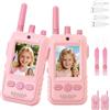 GREENKINDER Video Walkie Talkie Bambini, 2 Walkie Talkie Ricaricabili con Display, Telecamera HD& Modificatore Vocale, Lunga Portata, Regalo per Bambini e Bambine dai 3 ai 12 Anni