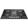 Hotpoint PRONTA CONSEGNA - Hotpoint Piano cottura a gas Direct Flame FTGHG 751 D/HA(BK) finitura vetro nero da 75 cm