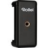Rollei porta Smartphone I Supporto universale per il tuo smartphone con filetto da 1/4 sul fondo e sul retro I Adatto per smartphone fino a 8,5 cm di larghezza I Nero