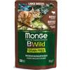 MONGE & C. SpA BWild Grain Free Bocconcini maltagliati in salsa di Bufalo con Ortaggi - Large Breed All Life Stage - 85GR