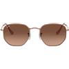 Ray-Ban Occhiali da Sole RB3548N 9069A5 Hexagonal Bronzo/Marrone Sfumato Unisex 51/21/145