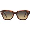 Ray-Ban Occhiali da Sole RB2186 1324BG State Street Marrone/Marrone Sfumato Unisex 52/20/145