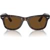 Ray-Ban Occhiali da Sole RB2140 902/57 Wayfarer Marrone/Marrone Unisex Polarizzati 50/22/150