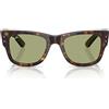 Ray-Ban Occhiali da Sole RB0840S 902/4E Mega Wayfarer Marrone/Verde Unisex 51/21/145