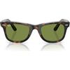 Ray-Ban Occhiali da Sole RB2140 14134E Wayfarer Marrone Scuro/Verde Unisex 50/22/150