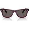 Ray-Ban Occhiali da Sole RB2140 1447B1 Wayfarer Violetto Rosa Trasparente/Grigio Scuro Unisex 50/22/150