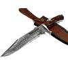 COLTELLO ARTIGIANALE LAMA FISSA IN ACCIAIO DAMASCO COLLEZIONE FODERO LEGNO