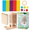 Generico Gioco da Tavolo con Bastoncini da Impilare | Giochi Classici Con Torre Di Bastoncini In Legno - Attività Educativa Per Sviluppare Motricità Fine In Bambini E Bambine Dai 3 Anni
